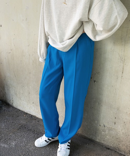 bohmal(ボマール)の「タックセンタープレスワイドパンツ(スラックス・レディース・ブラック/パープル/ピンク/ブルー/グリーン/レッド/ロイヤルブルー/オレンジ・MEDIUM/SMALL/LARGE)」の14枚目の写真