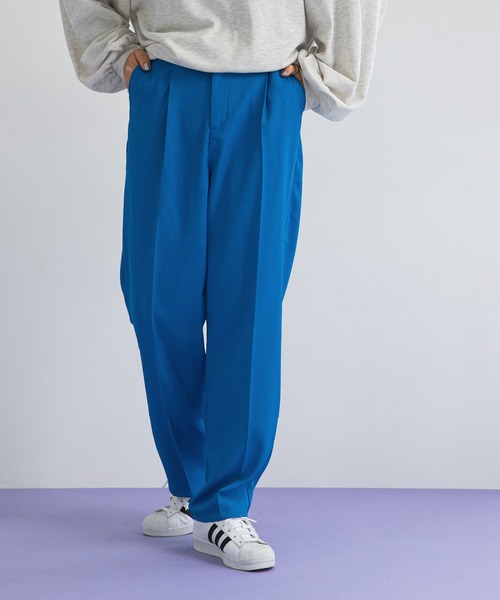 bohmal(ボマール)の「タックセンタープレスワイドパンツ(スラックス・レディース・ブラック/パープル/ピンク/ブルー/グリーン/レッド/ロイヤルブルー/オレンジ・MEDIUM/SMALL/LARGE)」の15枚目の写真