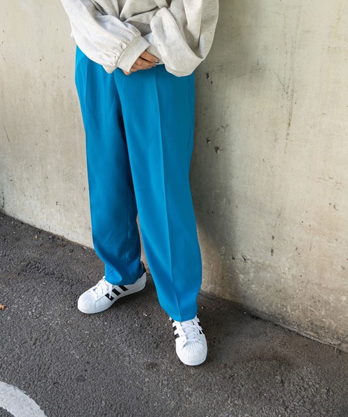 bohmal(ボマール)の「タックセンタープレスワイドパンツ(スラックス・レディース・ブラック/パープル/ピンク/ブルー/グリーン/レッド/ロイヤルブルー/オレンジ・MEDIUM/SMALL/LARGE)」の17枚目の写真