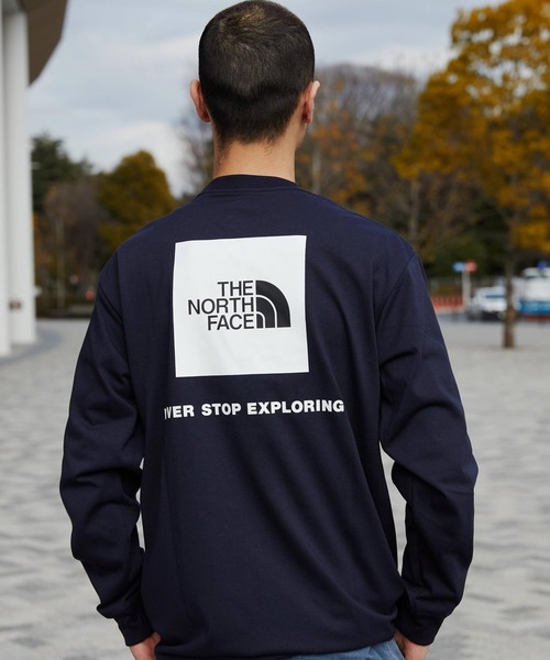 THE NORTH FACE(ザノースフェイス)の「THE NORTH FACE L/S BACK SQUARE LOGO TEE / ザ ノース フェイス ロングスリーブ バック スクエア ロゴ ティー(Tシャツ/カットソー・メンズ・ホワイト/ブラック/ネイビー/グレー・M/L/XL/S)」の4枚目の写真