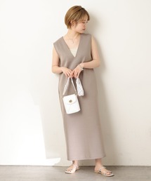 natural couture | トレンド顔 カットポンチVネックワンピース(ワンピース)