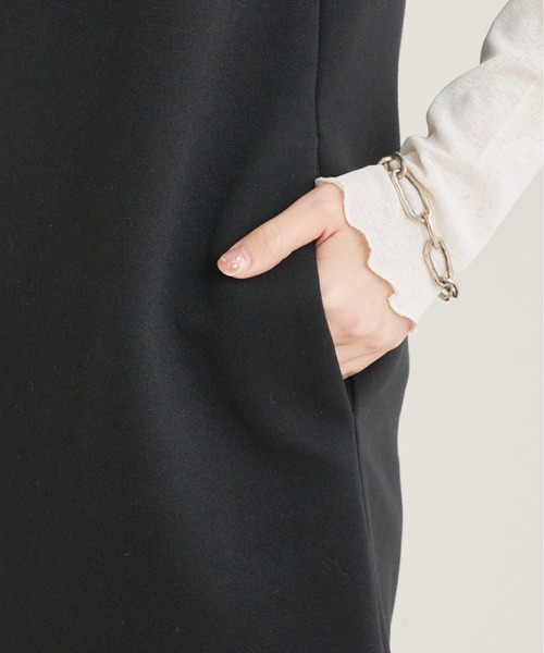 natural couture（ナチュラルクチュール）の「カットポンチVネックワンピース（ワンピース・レディース・アイボリー/ブラック/モカ・FREE）」の15枚目の写真