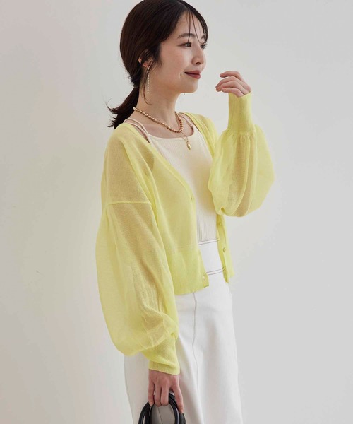 vis-`a-vis（ビサビ）の「【WEB限定】シアーショート丈カーディガン（カーディガン/ボレロ・レディース・ブラック/レッド/イエロー/グリーン/ベージュ・FREE）」の22枚目の写真