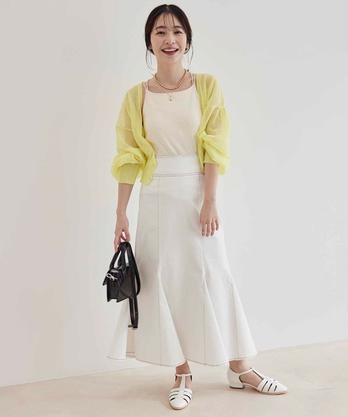 vis-`a-vis（ビサビ）の「【WEB限定】シアーショート丈カーディガン（カーディガン/ボレロ・レディース・ブラック/レッド/イエロー/グリーン/ベージュ・FREE）」の12枚目の写真