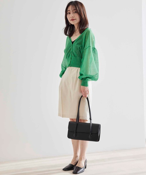 vis-`a-vis（ビサビ）の「【WEB限定】シアーショート丈カーディガン（カーディガン/ボレロ・レディース・ブラック/レッド/イエロー/グリーン/ベージュ・FREE）」の20枚目の写真