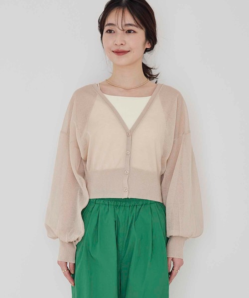 vis-`a-vis（ビサビ）の「【WEB限定】シアーショート丈カーディガン（カーディガン/ボレロ・レディース・ブラック/レッド/イエロー/グリーン/ベージュ・FREE）」の8枚目の写真