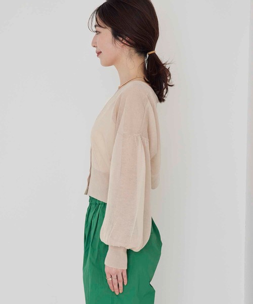 vis-`a-vis（ビサビ）の「【WEB限定】シアーショート丈カーディガン（カーディガン/ボレロ・レディース・ブラック/レッド/イエロー/グリーン/ベージュ・FREE）」の18枚目の写真