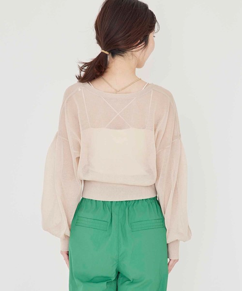 vis-`a-vis（ビサビ）の「【WEB限定】シアーショート丈カーディガン（カーディガン/ボレロ・レディース・ブラック/レッド/イエロー/グリーン/ベージュ・FREE）」の21枚目の写真