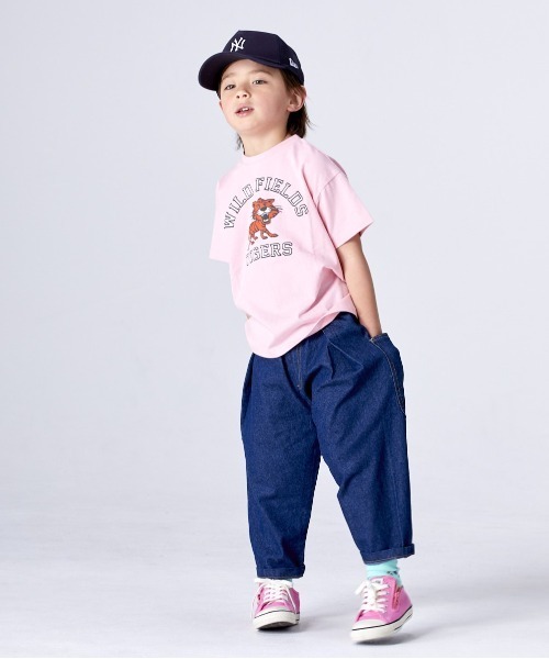 Life Support Products（ライフサポートプロダクツ）の「【コットンUSA】ビッグポケットデニムパンツ（80～160cm）（デニムパンツ・キッズ・ネイビー/ストライプ/キナリ・90/100/110/120/80/130/95/140/150/160）」の5枚目の写真