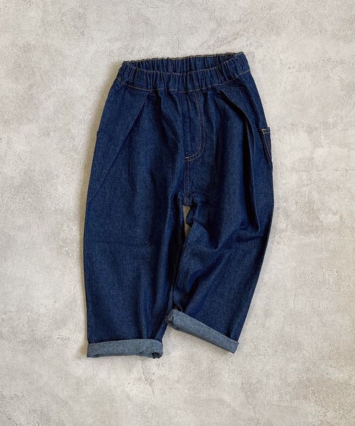 Life Support Products（ライフサポートプロダクツ）の「【コットンUSA】ビッグポケットデニムパンツ（80～160cm）（デニムパンツ・キッズ・ネイビー/ストライプ/キナリ・90/100/110/120/80/130/95/140/150/160）」の10枚目の写真