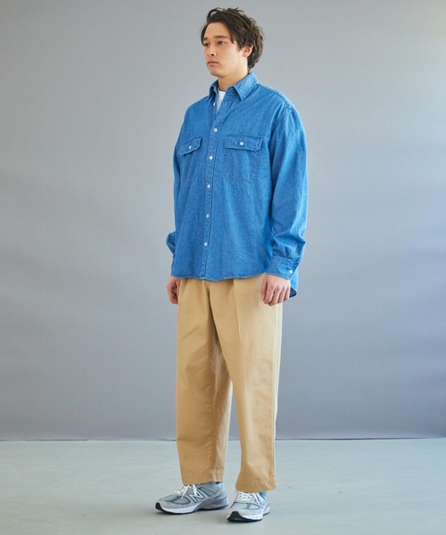 THE STANDARD（ザスタンダード）の「WEGO/パッカリングデニムシャツ（シャツ/ブラウス・メンズ・ライトインディゴブルー・MEDIUM/LARGE/SMALL）」の9枚目の写真