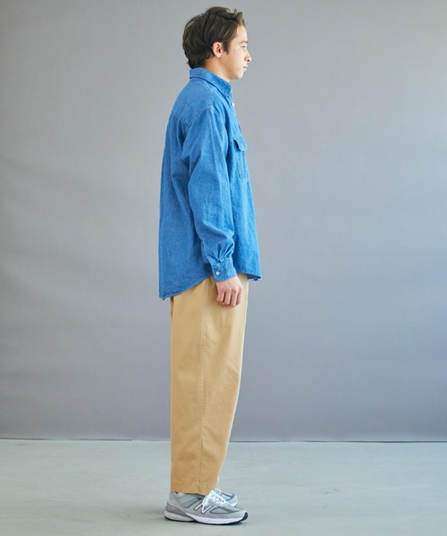 THE STANDARD（ザスタンダード）の「WEGO/パッカリングデニムシャツ（シャツ/ブラウス・メンズ・ライトインディゴブルー・MEDIUM/LARGE/SMALL）」の12枚目の写真