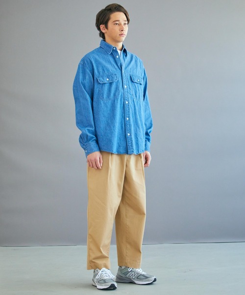 THE STANDARD（ザスタンダード）の「WEGO/パッカリングデニムシャツ（シャツ/ブラウス・メンズ・ライトインディゴブルー・MEDIUM/LARGE/SMALL）」の13枚目の写真