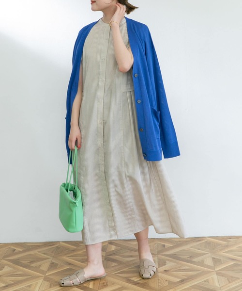 UR Lab.（アーバンリサーチラボ）の「『UR TECH Smart Linen Touch』ウエストタックフレンチワンピース（ワンピース・レディース・グリーン系その他/ベージュ系その他/ネイビー/ブラック系その他・FREE/SMALL）」の13枚目の写真