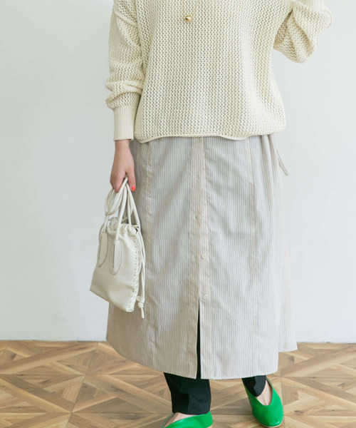 UR Lab.（アーバンリサーチラボ）の「『UR TECH Smart Linen Touch』ウエストタックフレンチワンピース（ワンピース・レディース・グリーン系その他/ベージュ系その他/ネイビー/ブラック系その他・FREE/SMALL）」の19枚目の写真