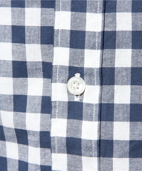 JOURNAL STANDARD（ジャーナルスタンダード）の「レザーパイピングビッグギンガムシャツ ##（シャツ/ブラウス・メンズ・ネイビー/ライトブルー・SMALL/LARGE/MEDIUM）」の12枚目の写真
