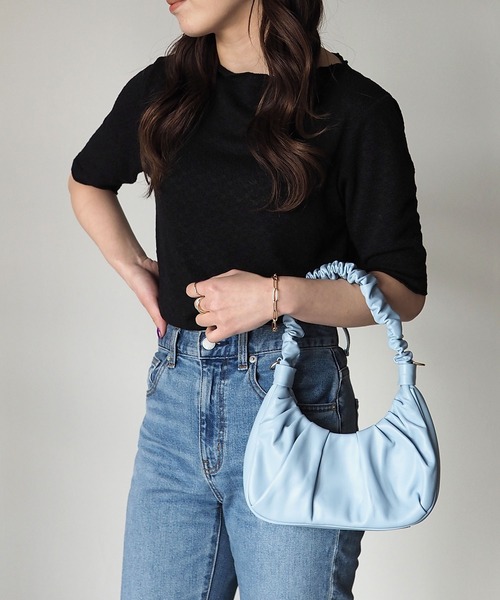 Riberry(リベリー)の「ラウンドギャザーバッグ(ハンドバッグ・レディース・ホワイト/ブルー/パープル/グリーン/ブラック/イエロー・FREE)」の11枚目の写真