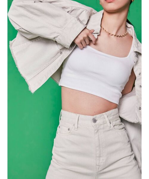 EMODA(エモダ)の「スクエアクロップタンクトップ(タンクトップ・レディース・ホワイト/ブラック/ミント/イエロー・FREE)」の14枚目の写真