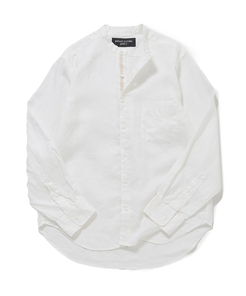 B.C STOCK(ベーセーストック)の「リネンLS(シャツ/ブラウス・メンズ・ホワイト/ネイビー/カーキ・SMALL/MEDIUM/LARGE)」の1枚目の写真
