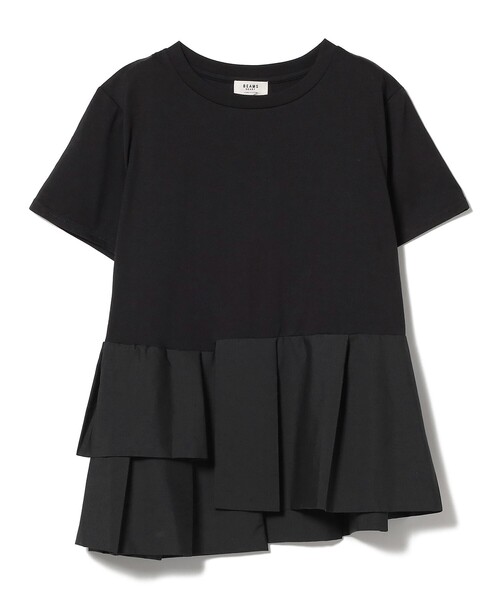 ENFOLD アシンメトリー　リブニットスリーブ　異素材　プルオーバー ENFOLD アシンメトリー リブニットスリーブ 異素材 プルオーバー