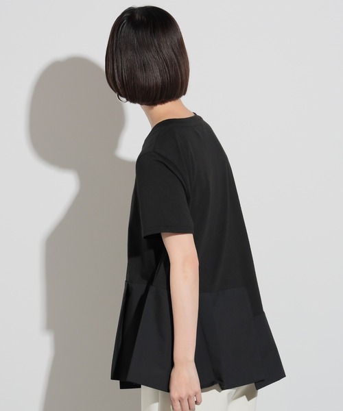 BEAMS HEART（ビームスハート）の「アシンメトリー 異素材プルオーバー（Tシャツ/カットソー・レディース・ダークグリーン/オフホワイト/キャメル/ブラック/カーキ/ホワイト系その他4・ONE SIZE）」の17枚目の写真