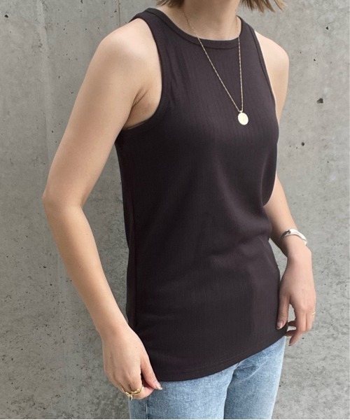 y/m by misato（イムバイミサト）の「ランダムリブアメスリタンクトップ（タンクトップ・レディース・オフホワイト/ライトブラック/グリーン・FREE）」の10枚目の写真