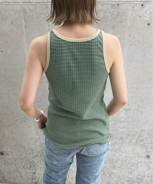 y/m by misato（イムバイミサト）の「ランダムリブアメスリタンクトップ（タンクトップ・レディース・オフホワイト/ライトブラック/グリーン・FREE）」の14枚目の写真