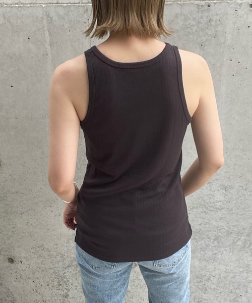 y/m by misato（イムバイミサト）の「ランダムリブアメスリタンクトップ（タンクトップ・レディース・オフホワイト/ライトブラック/グリーン・FREE）」の11枚目の写真