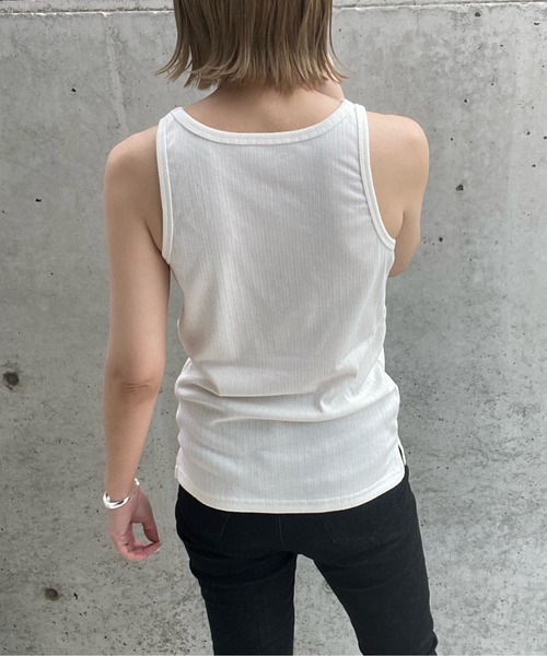 y/m by misato（イムバイミサト）の「ランダムリブアメスリタンクトップ（タンクトップ・レディース・オフホワイト/ライトブラック/グリーン・FREE）」の7枚目の写真