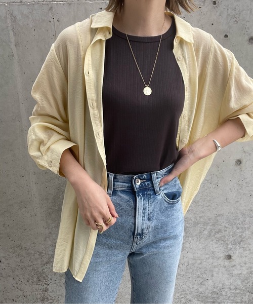 y/m by misato（イムバイミサト）の「ランダムリブアメスリタンクトップ（タンクトップ・レディース・オフホワイト/ライトブラック/グリーン・FREE）」の8枚目の写真