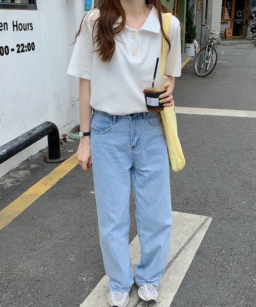 meJane（ミージェーン）の「半袖ポロシャツ（ポロシャツ・レディース・ホワイト/ブラック/グレー/ピンク・FREE）」の13枚目の写真