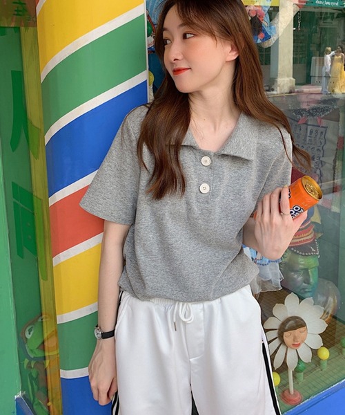 meJane（ミージェーン）の「半袖ポロシャツ（ポロシャツ・レディース・ホワイト/ブラック/グレー/ピンク・FREE）」の19枚目の写真