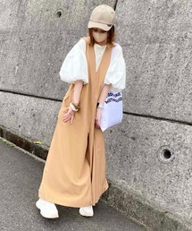 toucher du brise | スカート見え Vネック サロペット(サロペット/オーバーオール)