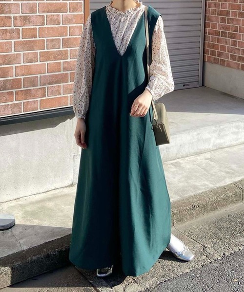 toucher du brise(トゥシェドブリーズ)の「【ワイドパンツが大人可愛い】サロペット(サロペット/オーバーオール・レディース・ベージュ/ネイビー/グレー/モスグリーン・M)」の3枚目の写真