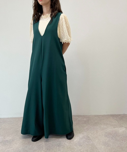 toucher du brise(トゥシェドブリーズ)の「【ワイドパンツが大人可愛い】サロペット(サロペット/オーバーオール・レディース・ベージュ/ネイビー/グレー/モスグリーン・M)」の16枚目の写真