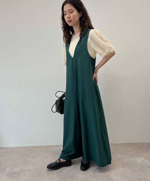 toucher du brise(トゥシェドブリーズ)の「【ワイドパンツが大人可愛い】サロペット(サロペット/オーバーオール・レディース・ベージュ/ネイビー/グレー/モスグリーン・M)」の17枚目の写真