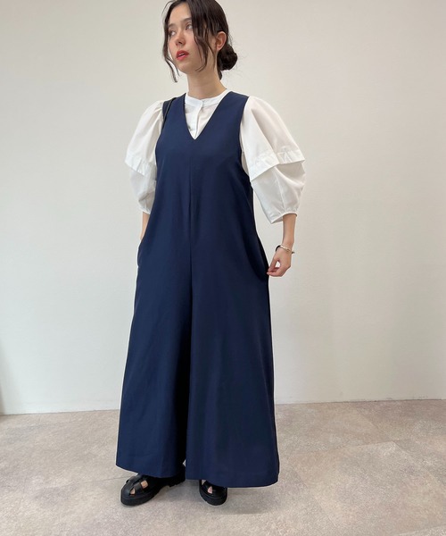 toucher du brise(トゥシェドブリーズ)の「【ワイドパンツが大人可愛い】サロペット(サロペット/オーバーオール・レディース・ベージュ/ネイビー/グレー/モスグリーン・M)」の21枚目の写真