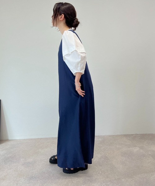 toucher du brise(トゥシェドブリーズ)の「【ワイドパンツが大人可愛い】サロペット(サロペット/オーバーオール・レディース・ベージュ/ネイビー/グレー/モスグリーン・M)」の22枚目の写真