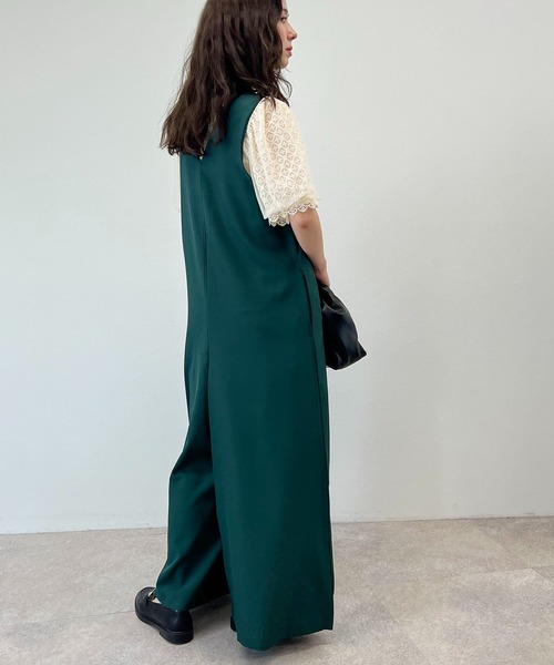 toucher du brise(トゥシェドブリーズ)の「【ワイドパンツが大人可愛い】サロペット(サロペット/オーバーオール・レディース・ベージュ/ネイビー/グレー/モスグリーン・M)」の19枚目の写真