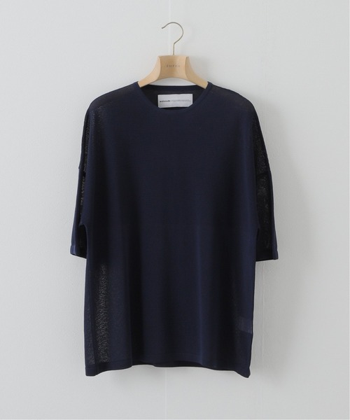 walenode（ウェルノード）の「【walenode / ウェルノード 】ガンジーガーターTシャツ（ニット/セーター・メンズ・ライトグレー/ネイビー/オレンジ・1/2）」の2枚目の写真