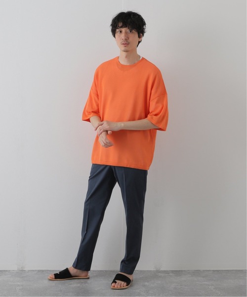 walenode（ウェルノード）の「【walenode / ウェルノード 】ガンジーガーターTシャツ（ニット/セーター・メンズ・ライトグレー/ネイビー/オレンジ・1/2）」の16枚目の写真