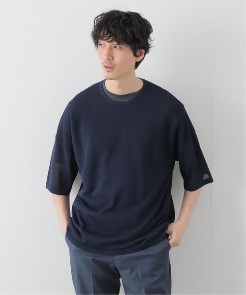 walenode（ウェルノード）の「【walenode / ウェルノード 】ガンジーガーターTシャツ（ニット/セーター・メンズ・ライトグレー/ネイビー/オレンジ・1/2）」の8枚目の写真