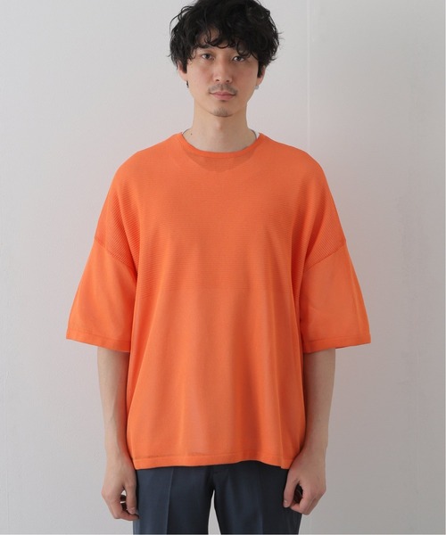 walenode（ウェルノード）の「【walenode / ウェルノード 】ガンジーガーターTシャツ（ニット/セーター・メンズ・ライトグレー/ネイビー/オレンジ・1/2）」の10枚目の写真