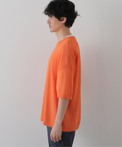 walenode（ウェルノード）の「【walenode / ウェルノード 】ガンジーガーターTシャツ（ニット/セーター・メンズ・ライトグレー/ネイビー/オレンジ・1/2）」の4枚目の写真