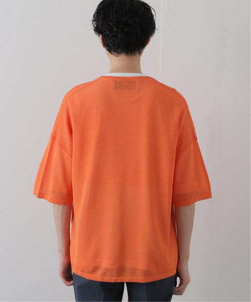 walenode（ウェルノード）の「【walenode / ウェルノード 】ガンジーガーターTシャツ（ニット/セーター・メンズ・ライトグレー/ネイビー/オレンジ・1/2）」の6枚目の写真