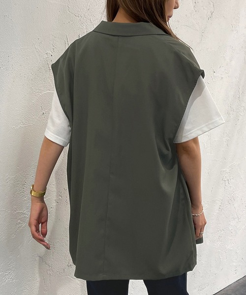 apres jour mignon（アプレジュールミニョン）の「ジレ【SETUP着用可能】【ZOZOTOWN限定アイテム】（ベスト・レディース・ブラック/パープル系その他/アイボリー/ダークグリーン・X-LARGE/フリー）」の8枚目の写真