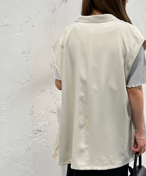 apres jour mignon（アプレジュールミニョン）の「ジレ【SETUP着用可能】【ZOZOTOWN限定アイテム】（ベスト・レディース・ブラック/パープル系その他/アイボリー/ダークグリーン・X-LARGE/フリー）」の6枚目の写真