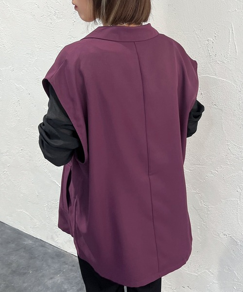 apres jour mignon（アプレジュールミニョン）の「ジレ【SETUP着用可能】【ZOZOTOWN限定アイテム】（ベスト・レディース・ブラック/パープル系その他/アイボリー/ダークグリーン・X-LARGE/フリー）」の13枚目の写真