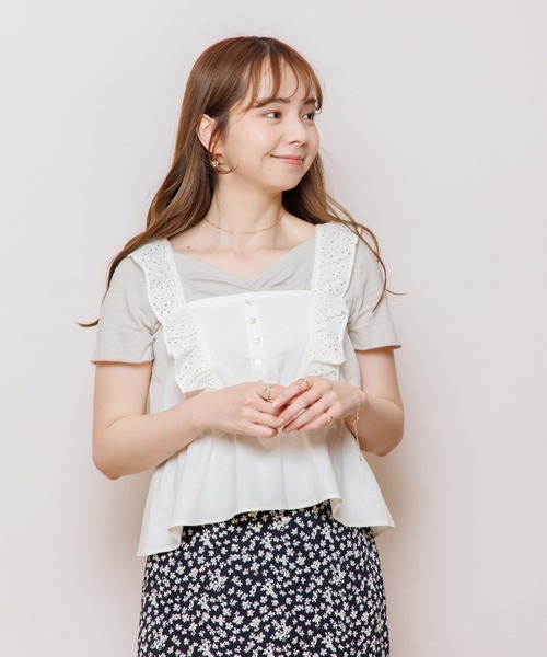 flower(フラワー)の「タイニーフリルビスチェ(ベスト・レディース・アイボリー/ネイビー・FREE)」の15枚目の写真