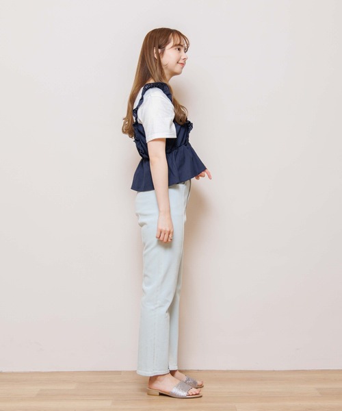 flower(フラワー)の「タイニーフリルビスチェ(ベスト・レディース・アイボリー/ネイビー・FREE)」の11枚目の写真